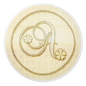 Vintages Monogramm-Anfangsbuchstabe A Keramikknauf (Vorderseite)