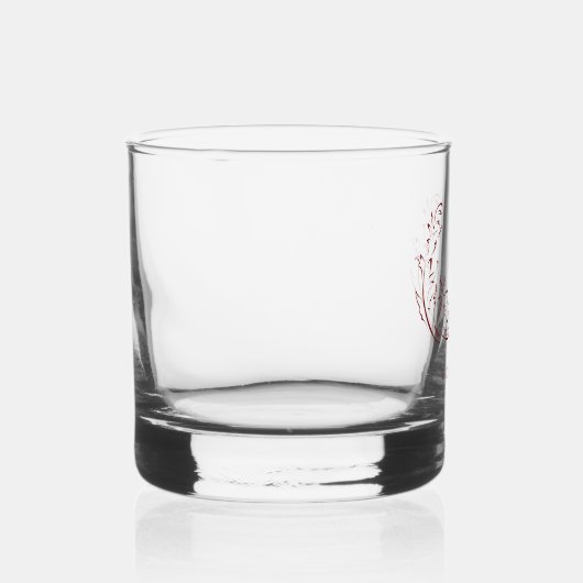 Vintages Monogramm aus roten Skizzen Whiskyglas (Rechts)