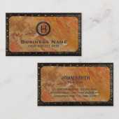 Vintages Monogramm-Bronze-Kupfer Visitenkarte (Vorne/Hinten)