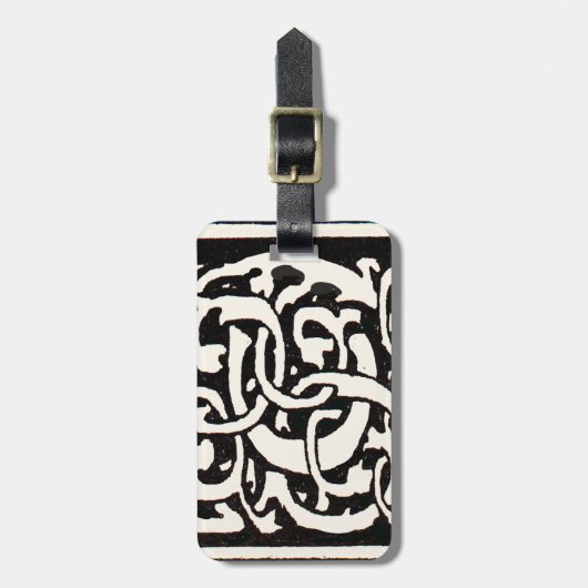 Vintages Monogramm C Jugendstil Gepäckanhänger (Vorderseite vertikal)