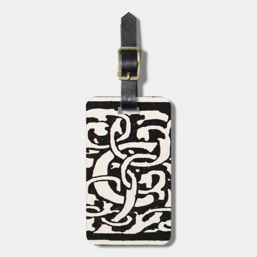 Vintages Monogramm C Jugendstil Gepäckanhänger (Vorderseite vertikal)