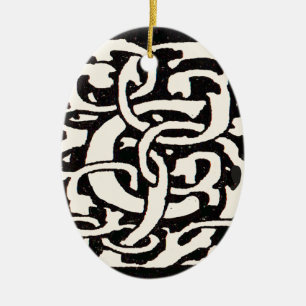 Vintages Monogramm C Jugendstil Keramikornament