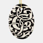 Vintages Monogramm C Jugendstil Keramikornament (Hinten)