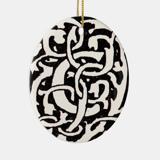 Vintages Monogramm C Jugendstil Keramikornament (Rechts)