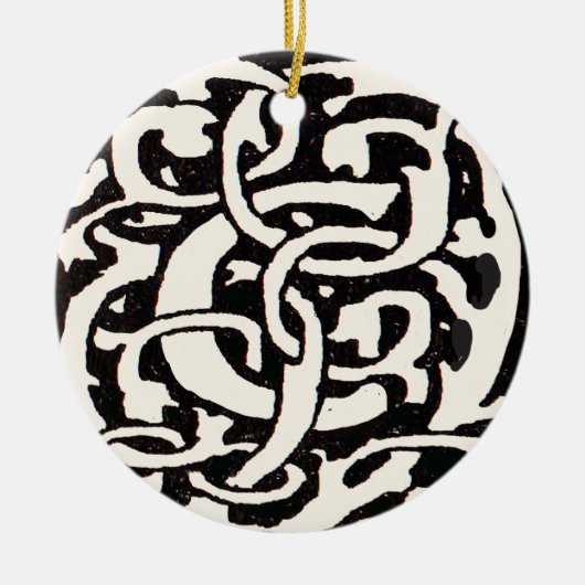 Vintages Monogramm C Jugendstil Keramikornament (Vorne)