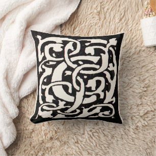 Vintages Monogramm C Jugendstil Kissen