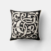 Vintages Monogramm C Jugendstil Kissen (Rückseite)