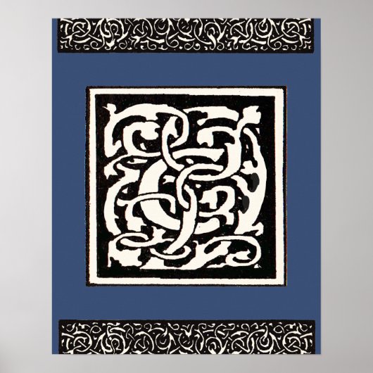 Vintages Monogramm C Jugendstil Poster (Vorne)