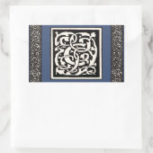 Vintages Monogramm C Jugendstil Rechteckiger Aufkleber (Tasche)