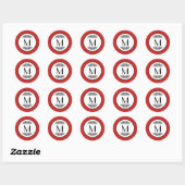 Vintages Monogramm - Circle Aufkleber (Blatt)