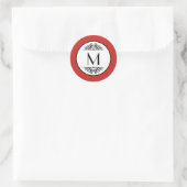Vintages Monogramm - Circle Aufkleber (Tasche)
