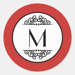 Vintages Monogramm - Circle Aufkleber