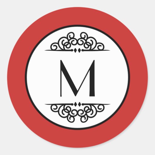 Vintages Monogramm - Circle Aufkleber (Vorderseite)