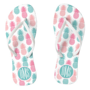 Vintages Monogramm des Ananas-Muster-  Badesandalen