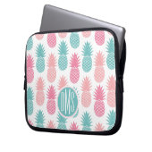 Vintages Monogramm des Ananas-Muster-| Laptopschutzhülle (Vorderseite Links)