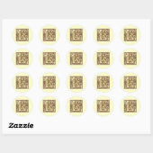 Vintages Monogramm E Runder Aufkleber (Blatt)