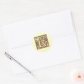 Vintages Monogramm E Runder Aufkleber (Umschlag)