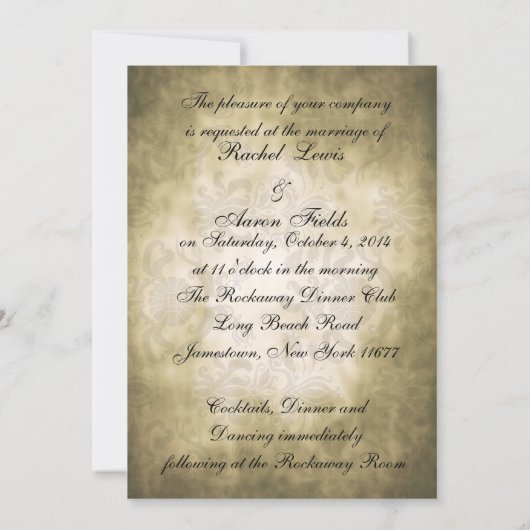 Vintages Monogramm Einladung (Rückseite)