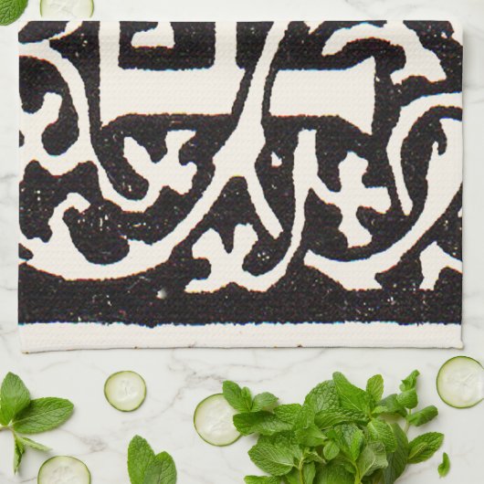 Vintages Monogramm F Art Nouveau Handtuch (Gefaltet)