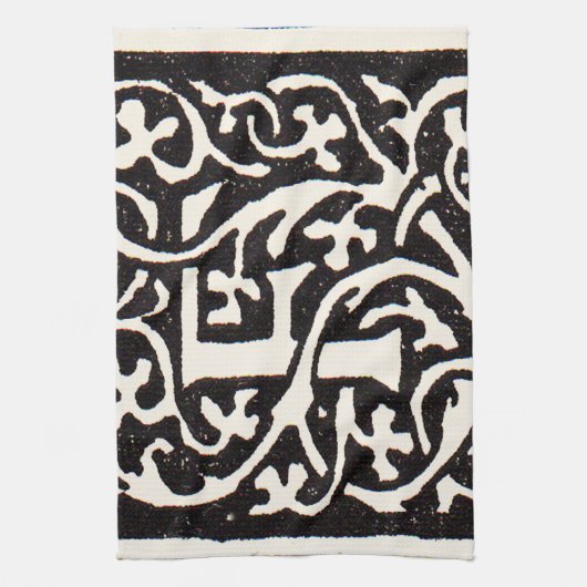 Vintages Monogramm F Art Nouveau Handtuch (Vertikal)