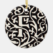 Vintages Monogramm F Art Nouveau Keramik Ornament (Vorne)