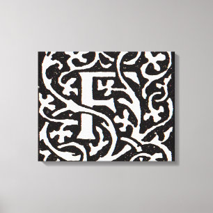 Vintages Monogramm F Art Nouveau Leinwanddruck