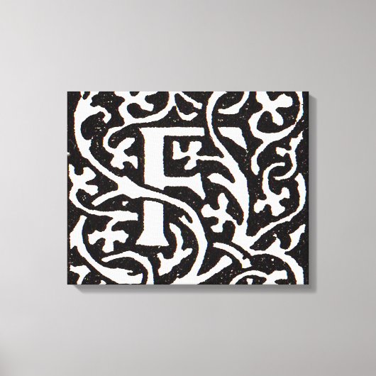 Vintages Monogramm F Art Nouveau Leinwanddruck (Vorderseite)