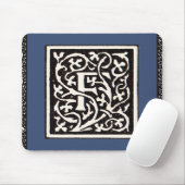 Vintages Monogramm F Art Nouveau Mousepad (Mit Mouse)