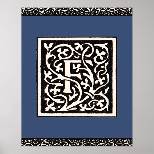 Vintages Monogramm F Art Nouveau Poster (Vorne)