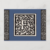 Vintages Monogramm F Art Nouveau Postkarte (Vorderseite)