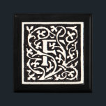 Vintages Monogramm F Art Nouveau Schmuckschachtel<br><div class="desc">Jugendstil-Briefe - Monogramme aus der Kunst- und Handwerksbewegung Dieser Buchstabe F ist ein schönes, robustes Monogramm, das 1901 erstellt und in einem Set von Büchern veröffentlicht wurde. Das Monogramm F ist umgeben von einem wunderschönen, handgezeichnet Weinmuster, das zu jener Zeit im Jugendstil-Stil gehalten war und durch stilisierte und fließende Designs,...</div>