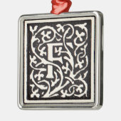Vintages Monogramm F Art Nouveau Silbernes Ornament (Links)
