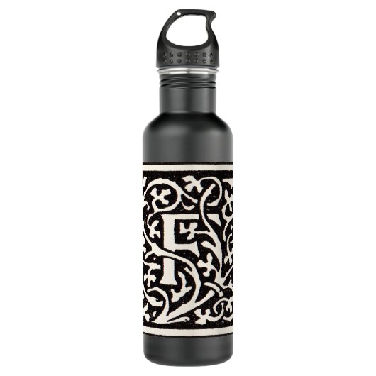 Vintages Monogramm F Art Nouveau Trinkflasche (Vorderseite)