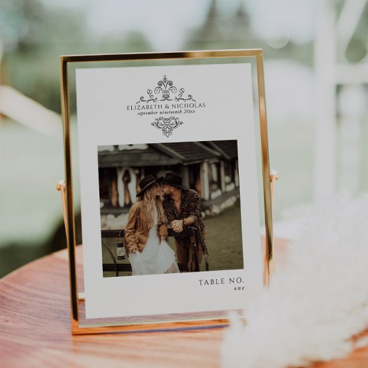 Vintages Monogramm-Foto | TISCHNUMMER