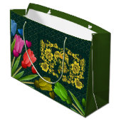 Vintages Monogramm Große Geschenktüte (Rückseite Schrägansicht)