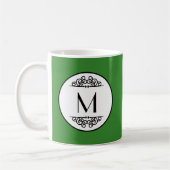 Vintages Monogramm Grün - Tasse (Links)