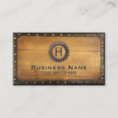 Vintages Monogramm Industriestrahl Visitenkarte (Vorderseite)