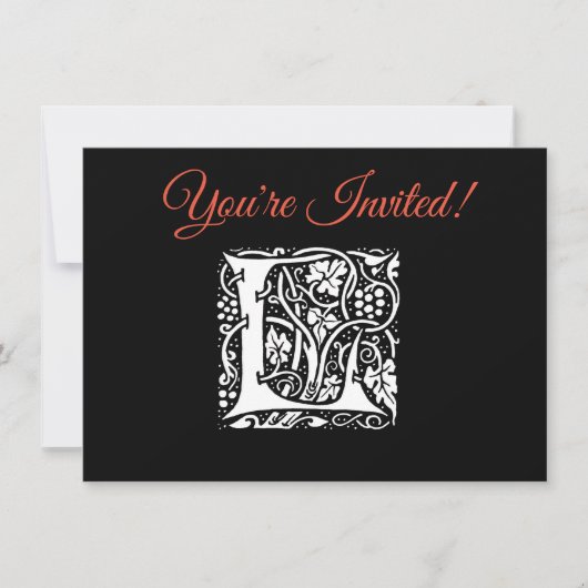 Vintages Monogramm L Art Nouveau Einladung (Vorderseite)
