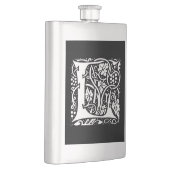 Vintages Monogramm L Art Nouveau Flachmann (Rechts)