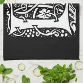 Vintages Monogramm L Art Nouveau Geschirrtuch (Gefaltet)