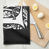 Vintages Monogramm L Art Nouveau Geschirrtuch (Viertel Falte)