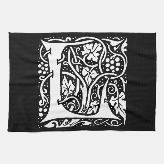 Vintages Monogramm L Art Nouveau Geschirrtuch (Horizontal)