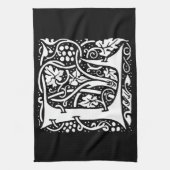 Vintages Monogramm L Art Nouveau Geschirrtuch (Vertikal)