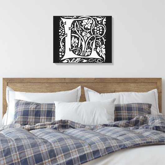 Vintages Monogramm L Art Nouveau Leinwanddruck (Insitu (Schlafzimmer))