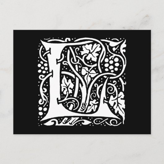 Vintages Monogramm L Art Nouveau Postkarte (Vorderseite)