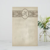 Vintages Monogramm Letter A-Papier Briefpapier (Stehend Vorderseite)