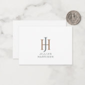 Vintages Monogramm-Logo Mitteilungskarte (Vorderseite/Rückseite Beispiel)