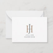 Vintages Monogramm-Logo Mitteilungskarte (Vorderseite)