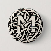 Vintages Monogramm M Art Nouveau Button (Vorderseite)