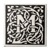 Vintages Monogramm M Art Nouveau Fliese (Vorderseite)